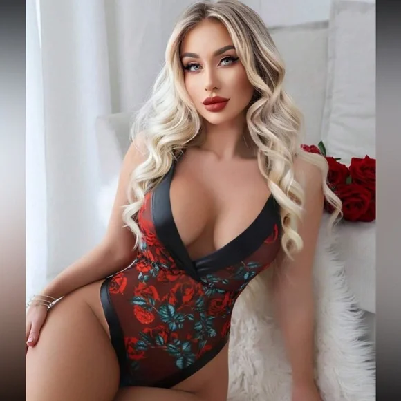 New Inventory 🔥Floral Print One Piece Lingerie Set🔥